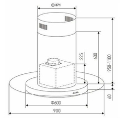 Máy hút mùi đảo Arber AB-900T