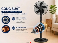 Quạt Đứng Bán Công Nghiệp Nanoco Bạc Đạn 70W 5 Cánh Màu Đen NSF1860K