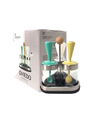 Bộ Đựng Gia Vị Bằng Thủy Tinh 3 Món Moriitalia - 000877