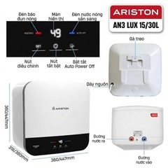 Bình nóng lạnh Ariston AN3 Lux 15 lít . Công lắp đặt 200.000/1 bình