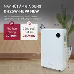 Máy hút ẩm dân dụng Fujihome DH25W-HEPA-NEW