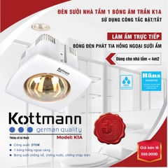 Đèn sưởi 1 bóng âm trần – K1A