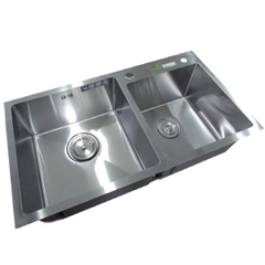 Chậu 2 hố cân handmade inox 304 Faster FS8245HSS