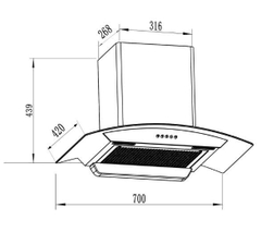 Máy hút khử mùi kính cong Faster FSCH370B