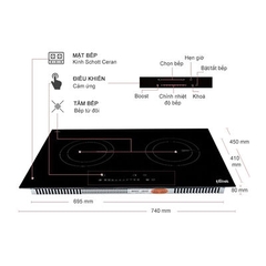 Bếp Âm Từ Đôi Ferroli ID4000BN (74 cm)