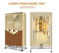 Tủ sấy quần áo Nanoco Model NCD2006, màu vàng nâu, công suất 2000W, (sức chứa ≤ 30kg)