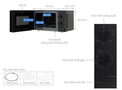 Lò vi sóng có nướng Panasonic NN-GM22QBYUE 20 lít