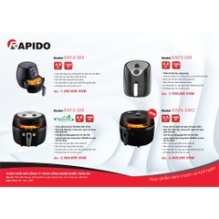 Nồi chiên không dầu Rapido RAF6.5M2 công suất 1800W model mới