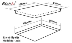 Bếp từ đôi Romal RI 28M