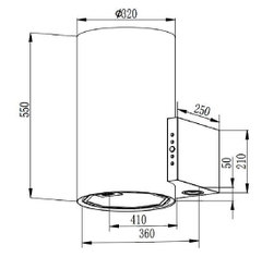 Máy hút khử mùi hình trụ màu đen Faster TL1336