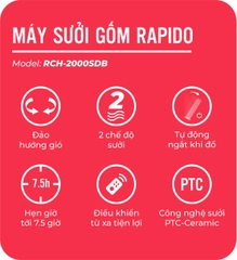Máy sưởi gốm RCH-2000SDB
