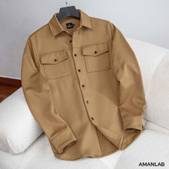 Áo khoác sơ mi nam phong cách hàn, chất vải cotton vân chéo Jacke Shirt AMANLAB