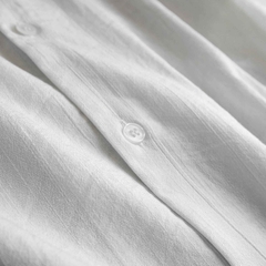 Áo sơ mi nam ngắn tay vải đũi linen xước, thiết kế cổ danton, cổ vest, form regular Linen Danton AMANLAB