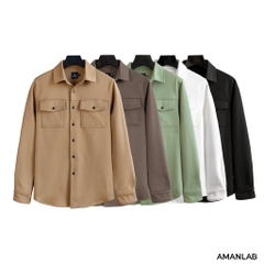 Áo khoác sơ mi nam phong cách hàn, chất vải cotton vân chéo Jacke Shirt AMANLAB