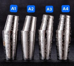 Boston Shaker Inox #304 Họa Tiết Hoa Văn [ Dung Tích : 500ml / 800ml ]