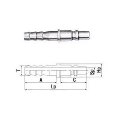 Khớp nối khí ga đầu đực đuôi chuột 22PH