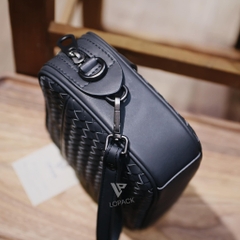 Clutch kiêm túi đeo chéo da đan