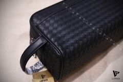 Clutch hộp xách tay da đan
