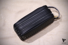 Clutch hộp xách tay da đan