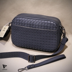 Clutch kiêm túi đeo chéo da đan