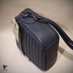 Clutch kiêm túi đeo chéo da đan
