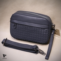 Clutch kiêm túi đeo chéo da đan