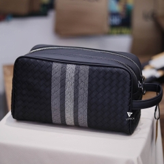 Clutch hộp da đan