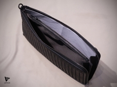 Clutch mỏng to da đan