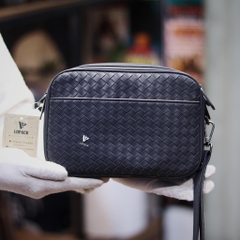Clutch kiêm túi đeo chéo da đan