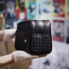 Clutch hộp xách tay da đan