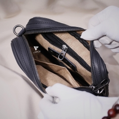 Clutch kiêm túi đeo chéo da đan