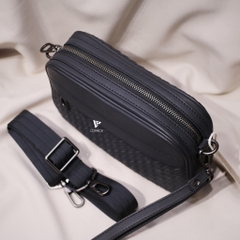 Clutch kiêm túi đeo chéo da đan