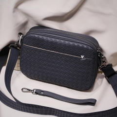 Clutch kiêm túi đeo chéo da đan