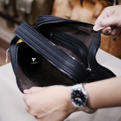 Clutch hộp xách tay da đan