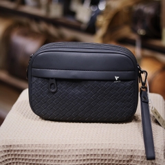 Clutch kiêm túi đeo chéo da đan