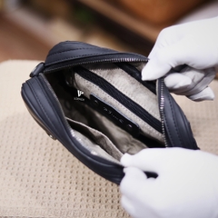 Clutch kiêm túi đeo chéo da đan