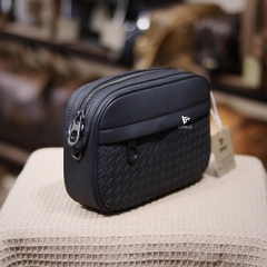 Clutch kiêm túi đeo chéo da đan