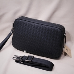 Clutch kiêm túi đeo chéo da đan