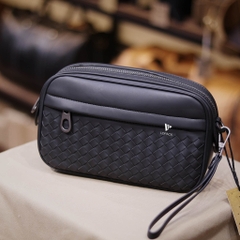 Clutch kiêm túi đeo chéo da đan
