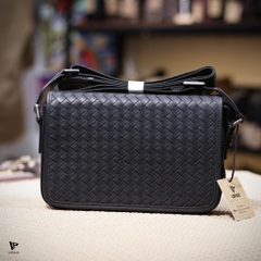 Túi đeo chéo dáng ngang da đan