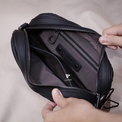 Clutch kiêm túi đeo chéo da đan