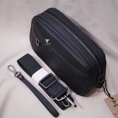 Clutch kiêm túi đeo chéo da đan