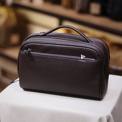 Clutch hộp 2 ngăn da mềm