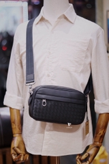 Clutch kiêm túi đeo chéo da đan