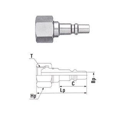 Khớp nối khí ga đầu đực ren trong 22PF