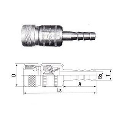 Khớp nối khí ga đầu cái đuôi chuột 22SH