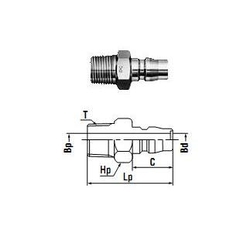 Khớp nối đầu đực ren ngoài 20PM