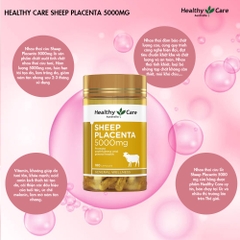 Nhau thai cừu ngừa lão hóa Healthy Care Sheep Placenta 5000mg 100 viên