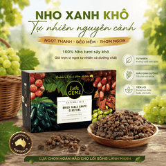 Nho khô nguyên cành Úc Little Gemz Sweet Globe Dried Table Grape Cluster 1kg
