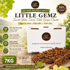 Nho khô nguyên cành Úc Little Gemz Sweet Globe Dried Table Grape Cluster 7kg